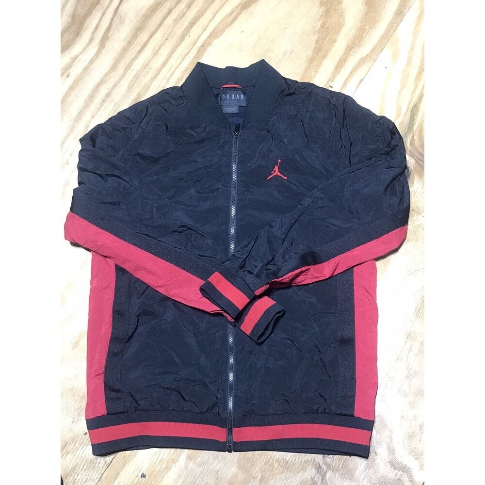 Nike Men L Air Jordan "RINGS" Full Zip Jacket AQ1785 010 Black/Red @h9